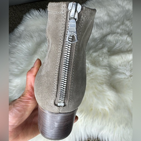 Rag & Bone Suede Wesley Ankle Boots Block Heel Bootie Grey Gray Size 38.5 8.5 US - Picture 11 of 13